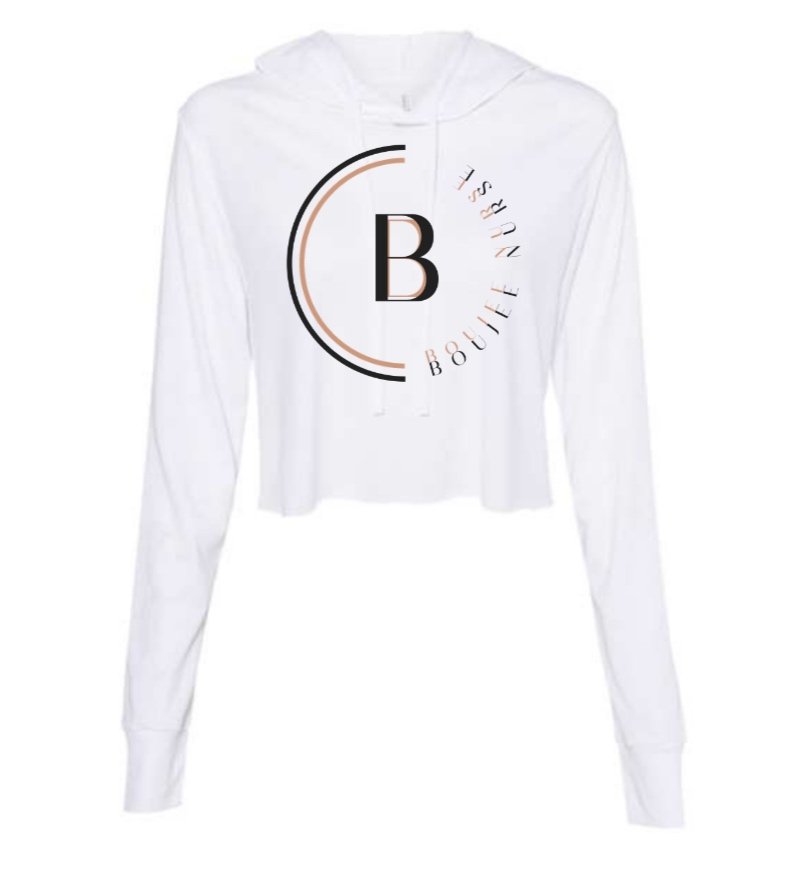 Women's Crop Hoodie - White