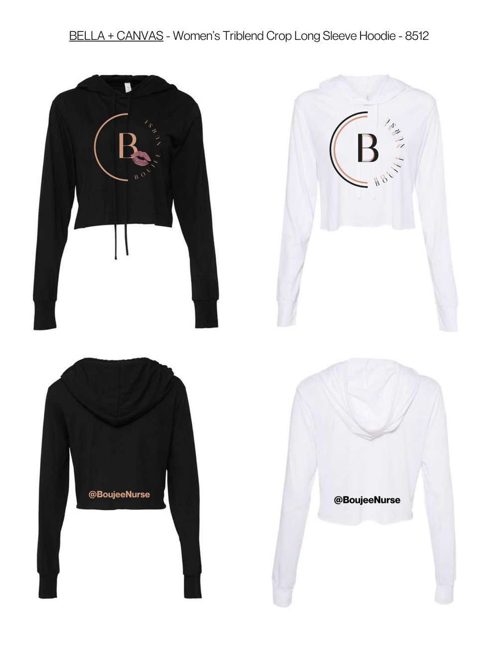 Women's Crop Hoodie - Black